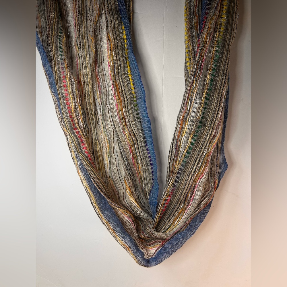 Women’s Scarf, Colorful, Sheer. Blue. No Brand Attached.